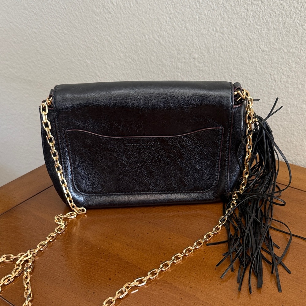 Marc Jacobs Black Leather Crossbody with Gold Hardware - Picture 2 of 3